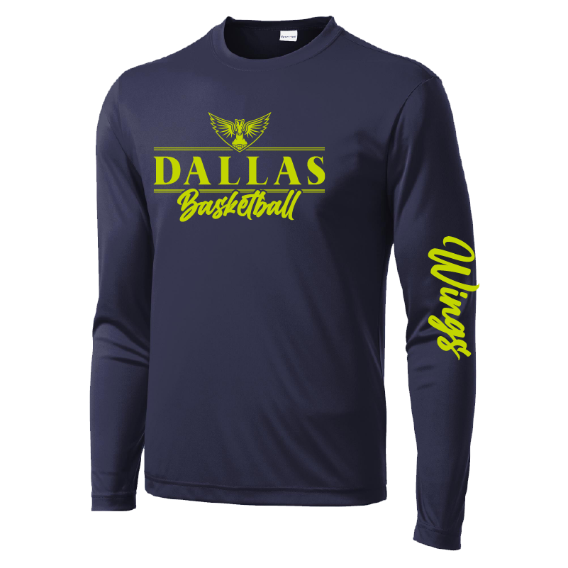 Dallas Basketball Long Sleeve Performance T-Shirt