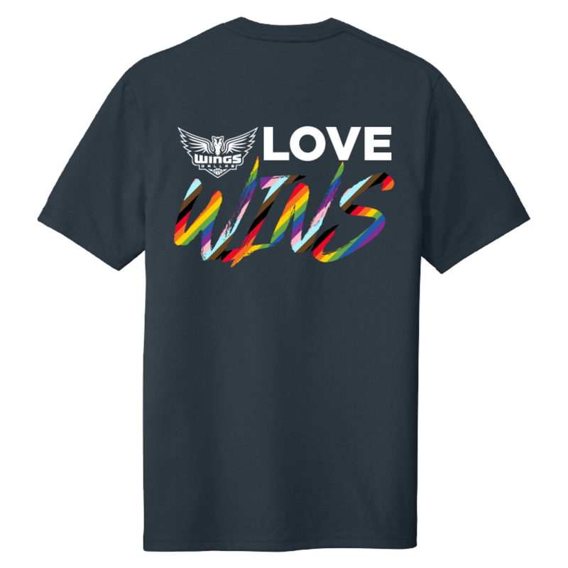 Dallas Wings Love Wins Pride T-Shirt back