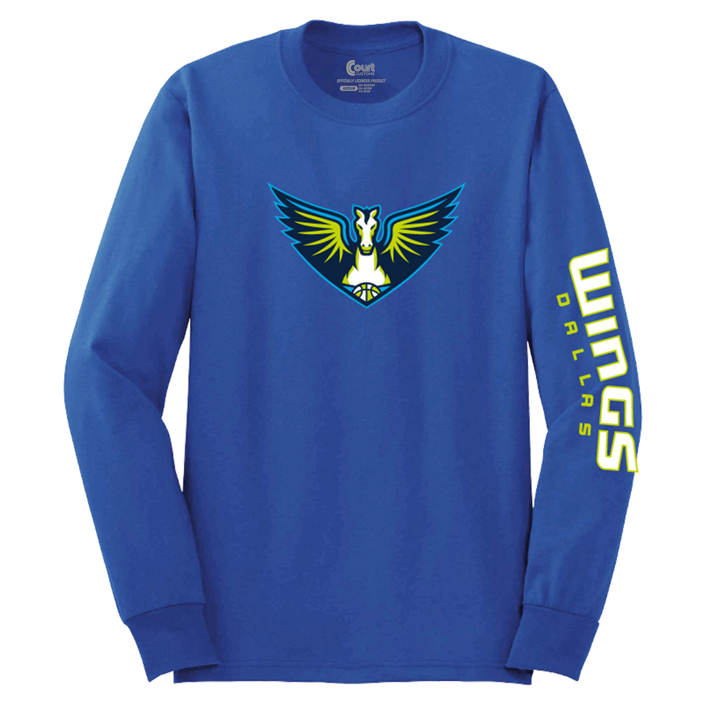 Dallas Wings Logo Long Sleeve T-Shirt - Dallas Wings Shop by Campus Customs