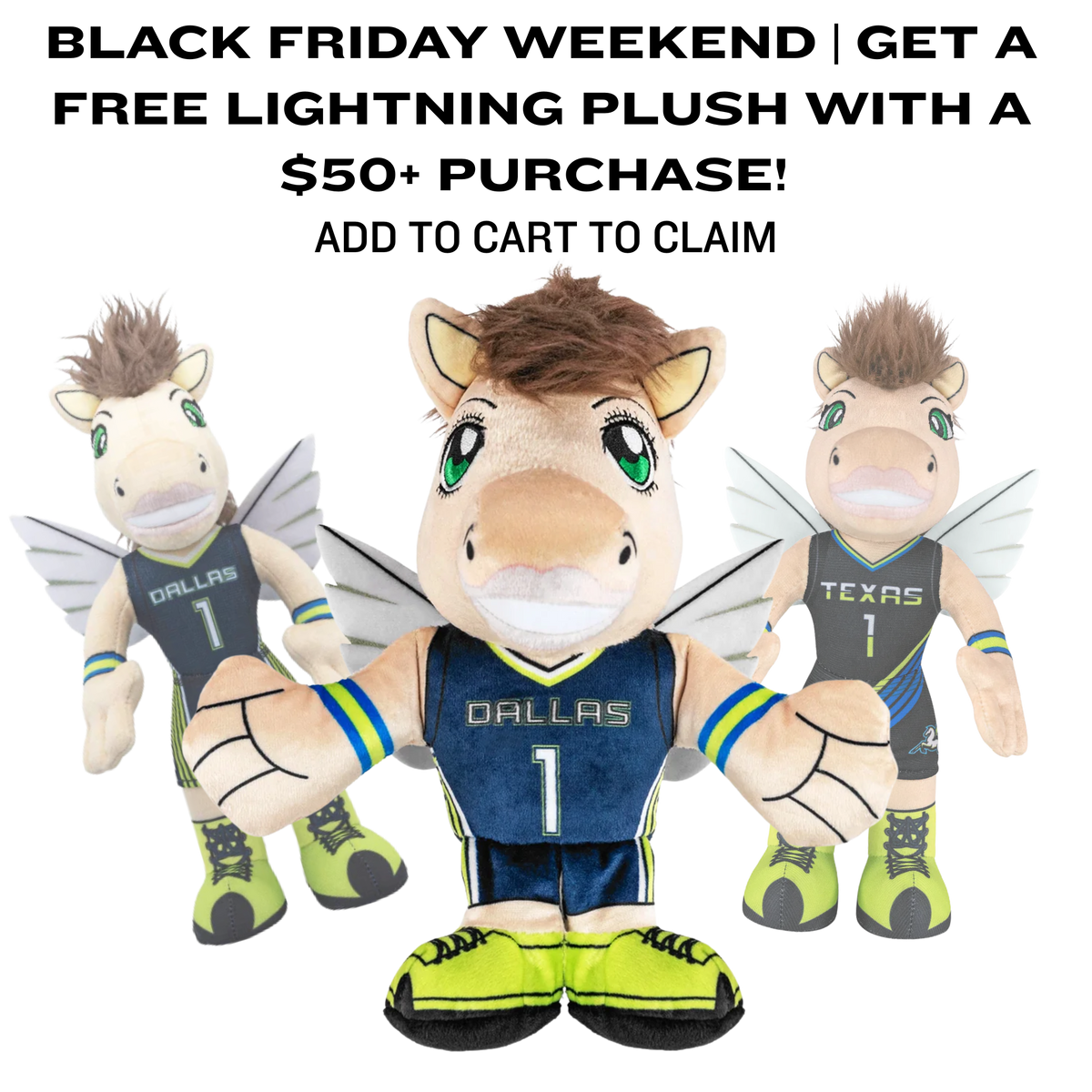 Dallas Wings Black Friday Lightning Plush