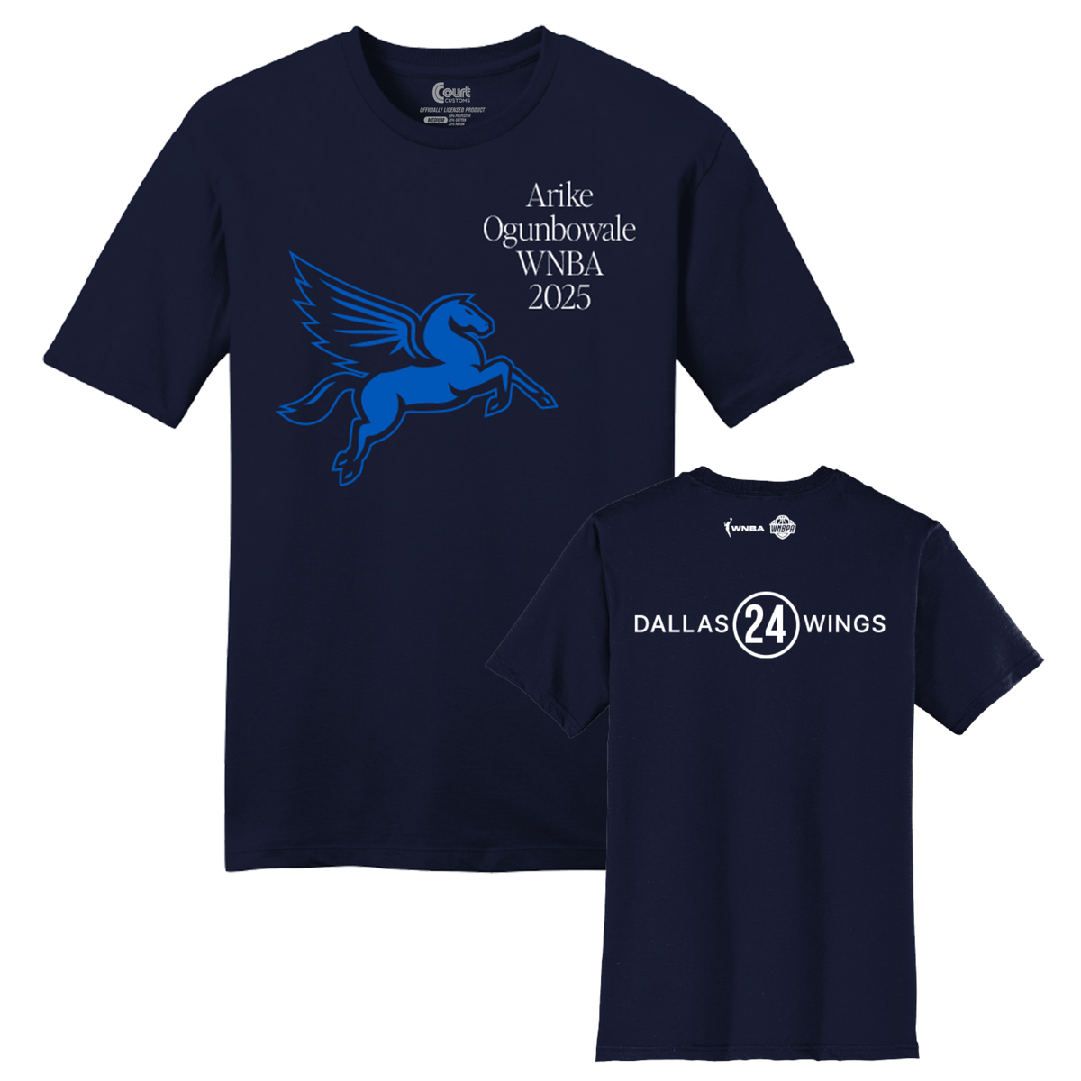 Dallas Wings Pegasus Name & Number T-Shirt - Arike Ogunbowale