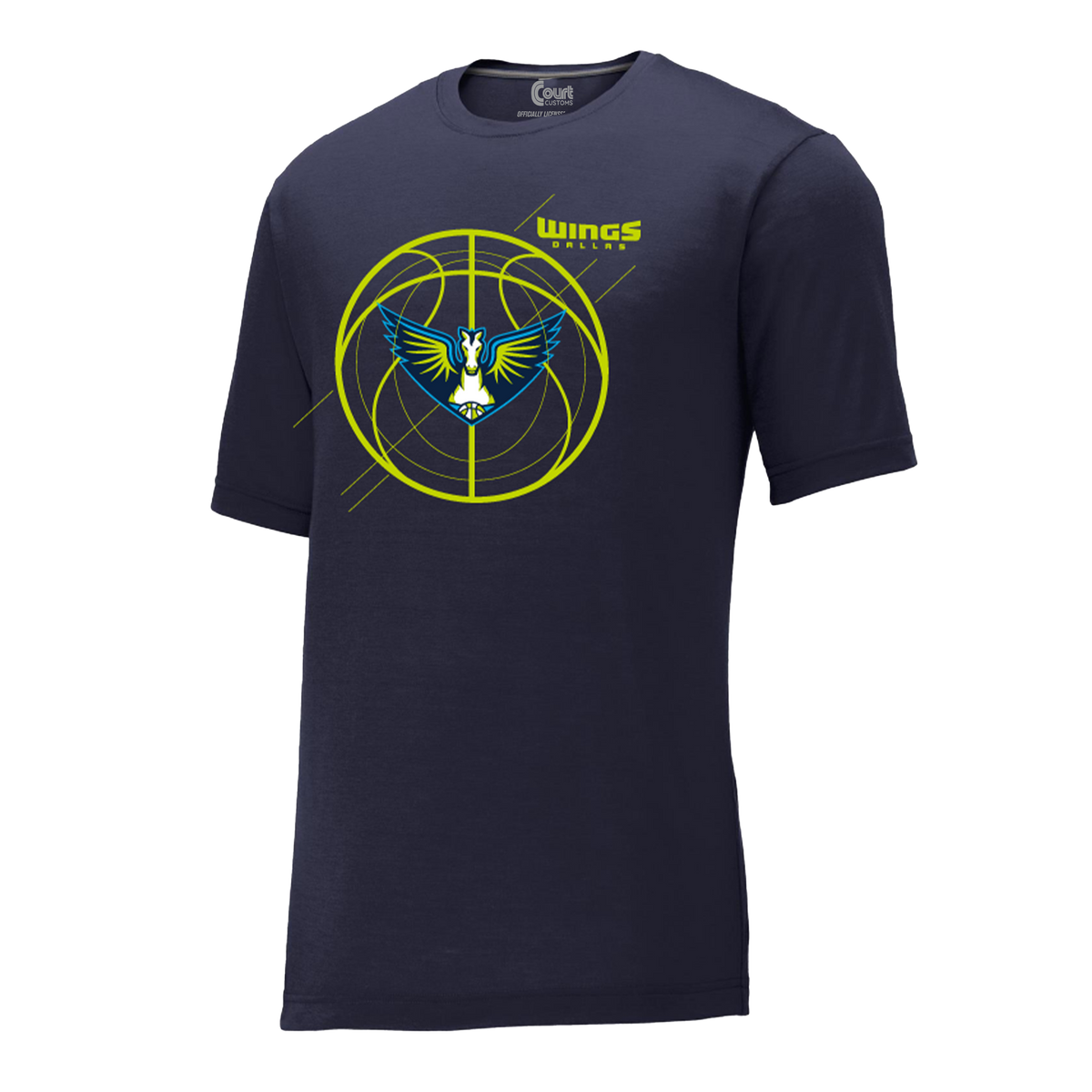 Dallas Wings Outline Ball Performance T-Shirt