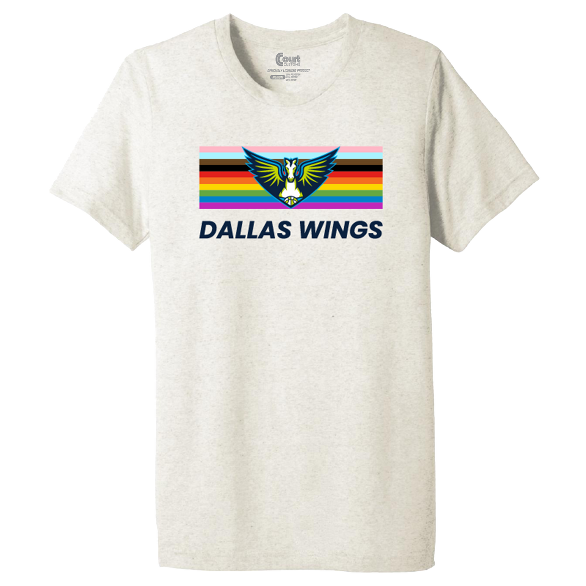 Dallas Wings Pride Flag Tri-Blend T-Shirt