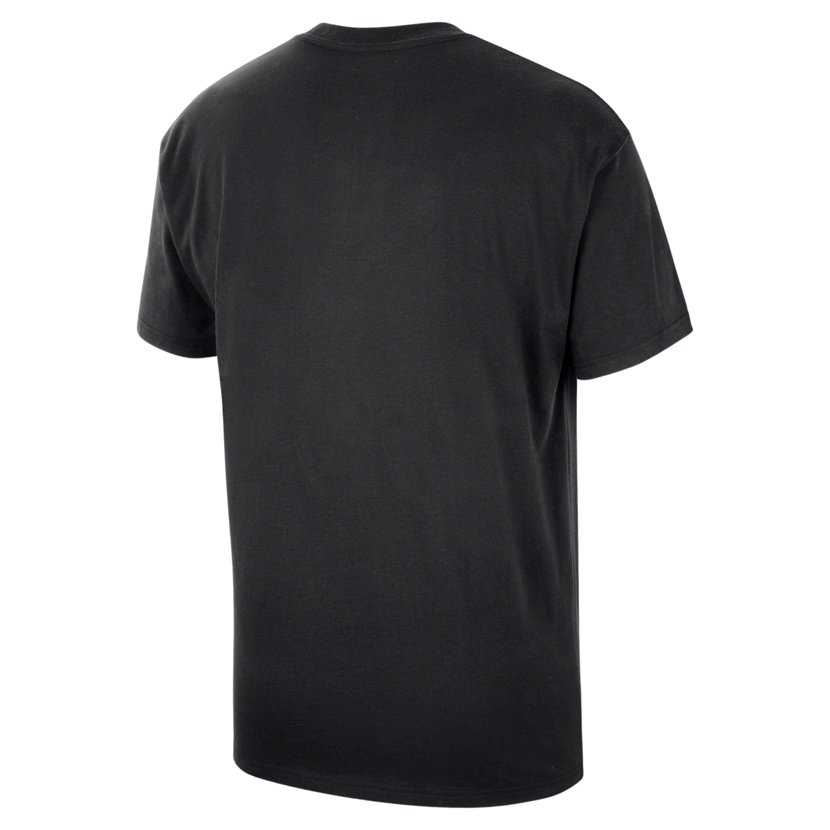 Black t-shirt shown from the back 